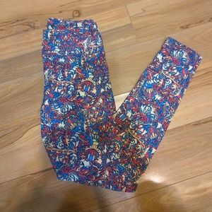 Never worn! Paisley LuLaRoe leggings (OS)